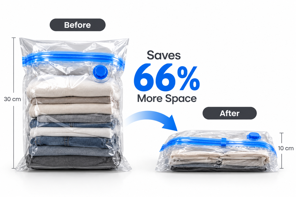 Vacuum Travel Compression Kit | 3X More Clothes, Zero Wrinkles