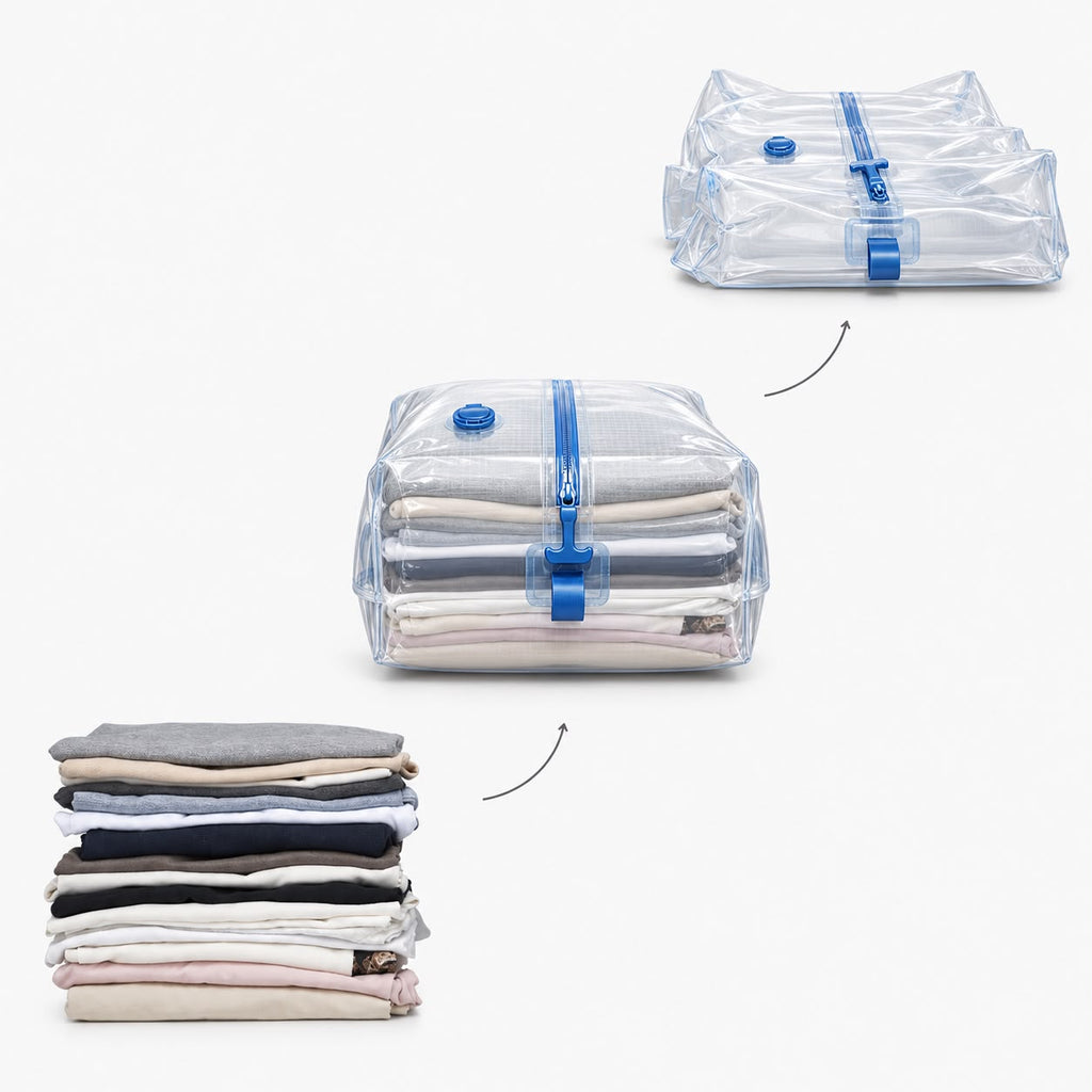 Vacuum Travel Compression Kit | 3X More Clothes, Zero Wrinkles