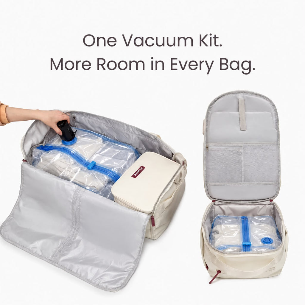 Vacuum Travel Compression Kit | 3X More Clothes, Zero Wrinkles