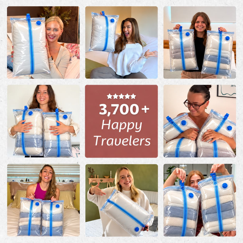 Vacuum Travel Compression Kit | 3X More Clothes, Zero Wrinkles