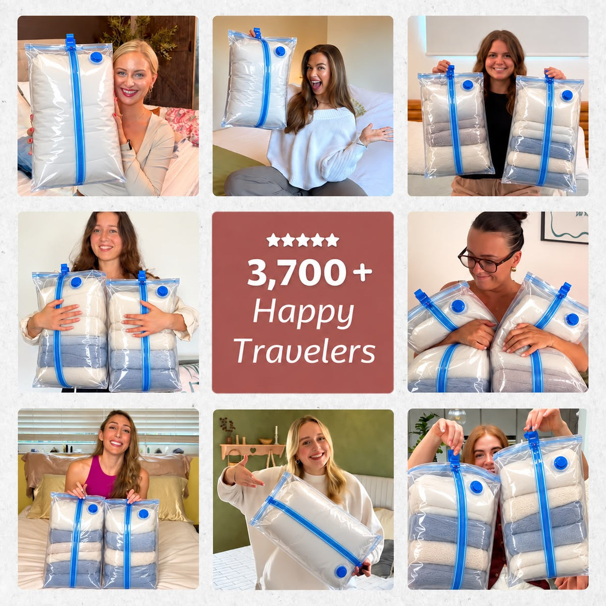 Vacuum Travel Compression Kit | 3X More Clothes, Zero Wrinkles